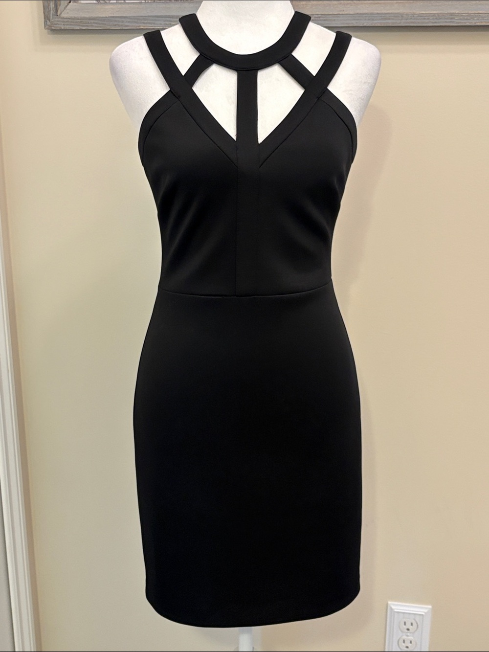 Guess Black Strappy Halter Midi Dress size 2